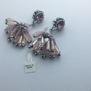 Pink chandelier earrings.
